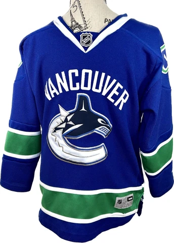 Vancouver Canucks Boys Youth L/XL Hockey Jersey Reebok Shirt NHL Cover