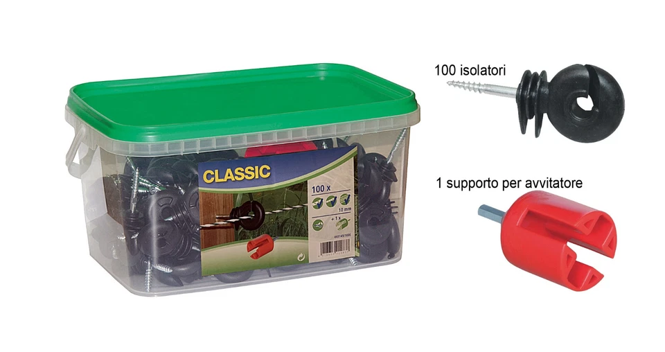 Emballage De N.100 Isolateurs Pour Fil Et Corde Électrique Avec Perceuse Inclus - Photo 1/2