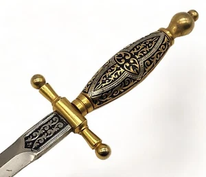 VINTAGE Gold / Enamel Sword 7" Letter Opener - Picture 1 of 4