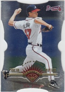 TOM GLAVINE LEAF FRACTAL MATRIX Z-AXIS SILVER DIE CUT BRAVES #40 1997 97
