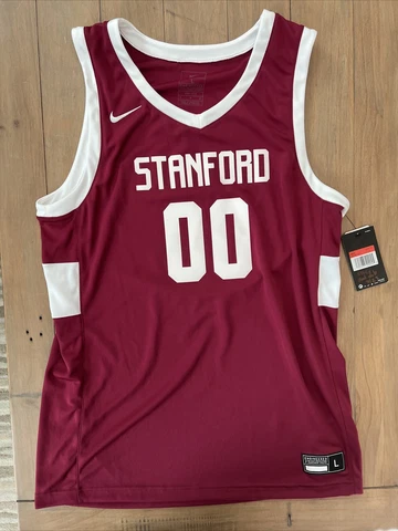 Nike Stanford Stock Fadeaway Basketball Jersey Men's Large Shirt Maroon CQ4349 Cover