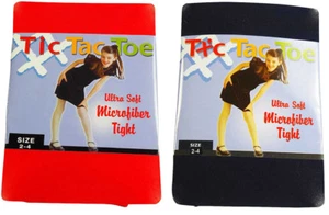 Tic Tac Toe Little Girl's Ultra Soft Microfiber Handlinked Seamless Toe Tights - Picture 1 of 5
