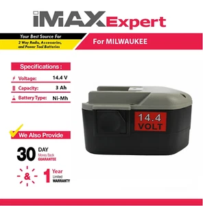 14.4V 3Ah NiMh Battery for Milwaukee 48-11-1000, 48-11-1014, 48-11-1024 - Picture 1 of 5