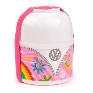 Volkswagen VW T1 Bulli Summer Runde Bento Box Lunchbox mit 3 Fächern Puckator - Picture 1 of 9