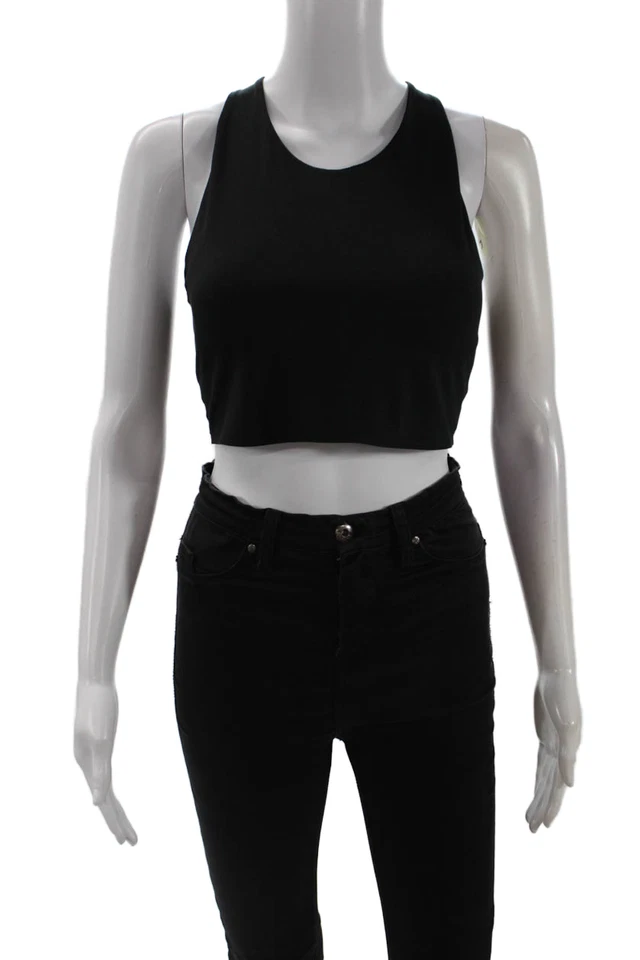 Uniqlo Womens Scoop Neck Stretch Knit Sports Bra Blakc Size Medium - Image 1 of 4