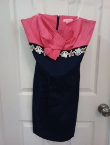 Lilly Pulitzer Size 8 Strapless Colorful Dress With Appliques, Gorgeous - Picture 1 of 20