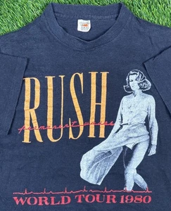 Rare Vintage 1980 Rush Permanent Waves World Concert T-Shirt Gr. M Hanes 70s Tag - Bild 1 von 12
