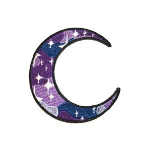 Galactic Moon Iron On Patch Cosmic Celestial Lunar Badge Transfer Applique Gift - Picture 1 of 2