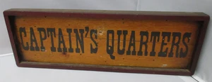 Insegna da parete vintage CAPTAIN'S QUARTERS nave nautica barca legno legno - Foto 1 di 19