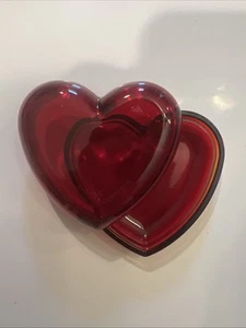 Tiffany & Co crystal Red heart jewerly tinkey box VERY RARE - Picture 1 of 3