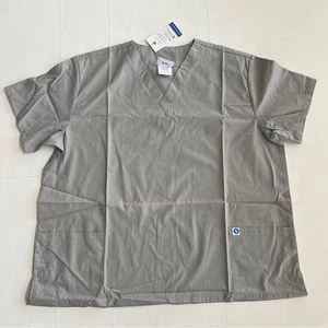 Neu SPECTRUM UNIFORMS Unisex V-Ausschnitt Scrub Tunika Top 221C grau GRÖSSE 2X - Bild 1 von 9