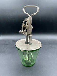 Antique A & J 1923 Hand Mixer, Egg Beater, Depression Glass Working Condition - Picture 1 of 13