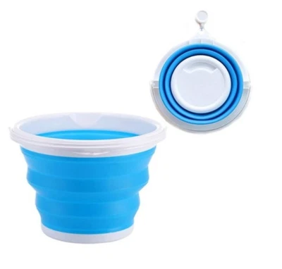 10L Faltbarer Eimer Wassereimer Falteimer Putzeimer Campingeimer Falteimer BLAU - Bild 1 von 4