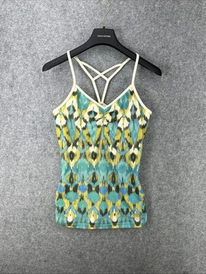 prAna Women's Size Large Made in USA Tank Top Activewear Shirt Green Blue Sport - Image 1 of 4