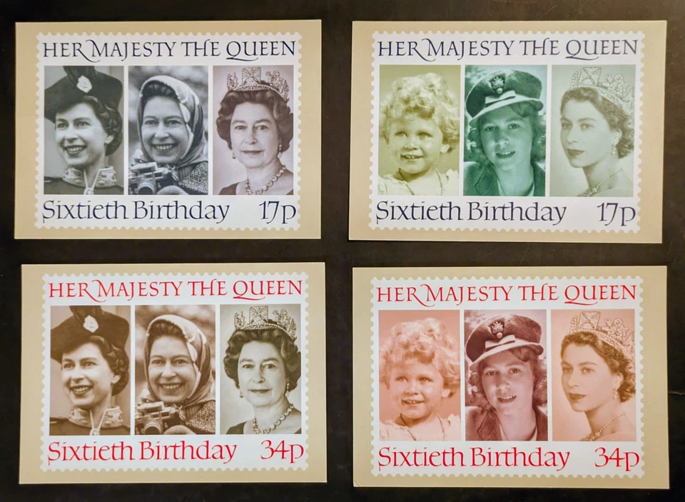 GB 1986 Apr  Fine mint Post Office PHQ cards 60th Birthday Q.E.11  #91 Sg 1316/9 - Image 1 of 1