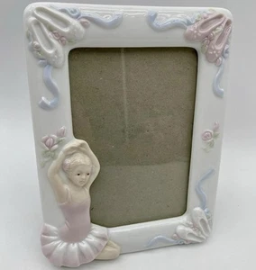 Russ Little Tutu Ballerina Porcelain Picture Frame Dancer Ballet Lladro Style - Picture 1 of 9