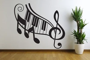 MUSIC NOTE PIANO Home Wall Decal Quote Decor Art Shape Sound - Picture 1 of 1