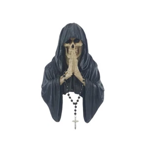 Reaper Wanddeko Skelett mit Rosenkranz Betend Gothic Halloween Fantasy Deko IM05 - Bild 1 von 3