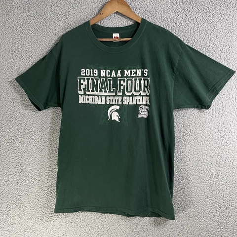 Michigan State Spartans Mens Shirt Large Green Football Hanes 2019 Final Four Cover
