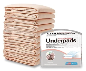 100 30x36 SUPER ABSORBENT Quilted Embossed Incontinence Bed Pads MADE IN THE USA - Picture 1 of 6