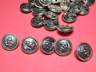20 Metallknöpfe Motiv Maritimer Style ,Schiffsanker Ösenknopf,23 mm - Bild 1 von 2