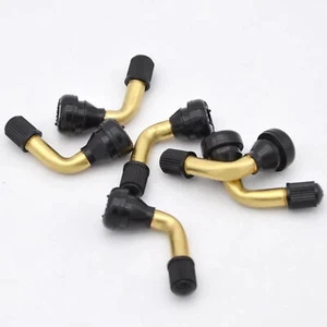 4x Bent Valve Stems Brass Metal Angle 90 Degree Tire Wheel Car Motorcycle PVR50 - Picture 1 of 5