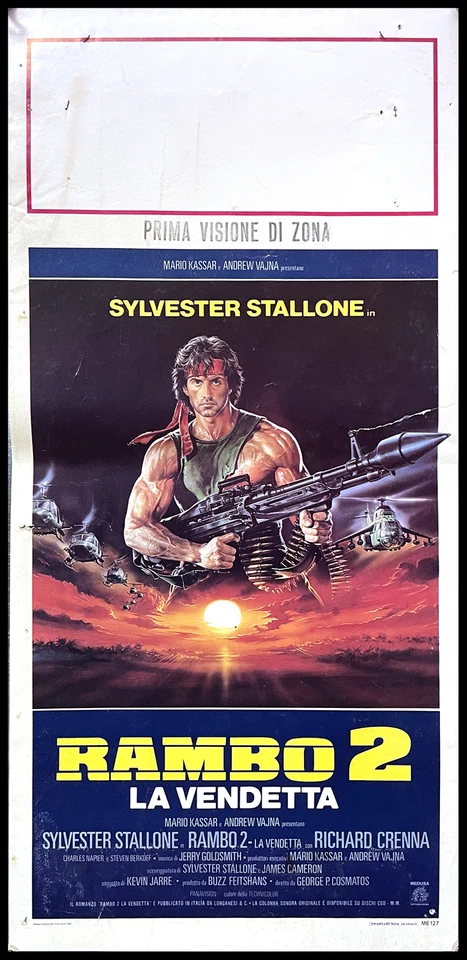 1985 * Filmplakat "Rambo 2 - La Vendetta - Sylvester Stallone, Richard Cre - Bild 1 von 1