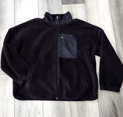 TEK GEAR черный мягкий шерпа флис молнии куртка женщин Sz XXL 2XL 3 кармана - Изображение 1 из 4