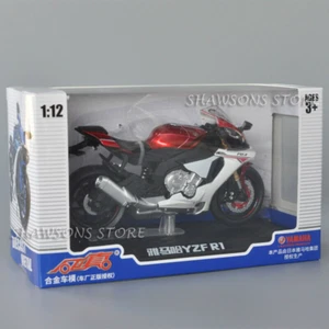 Nuevo Escala 1:12 Diecast Modelo de Motocicleta Juguetes Yamaha YZF R1 Réplica de Bicicleta Deportiva - Imagen 1 de 16