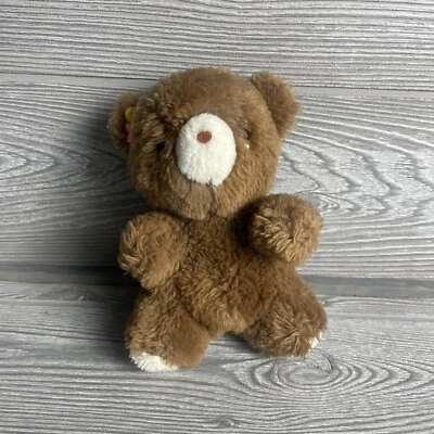 Gund Luv Me 1976 Brown Teddy Bear Plush Baby Rattle Vintage - Image 1 of 4