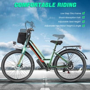 Electric Bike 26" Low-Step Thru Cruiser Bicycle 500W 48V Mountain Beach E-Bikes# - Picture 1 of 13
