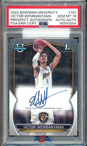 2022 Bowman University #101 Victor Wembanyama Autograph Rookie PSA 10 - Picture 1 of 2