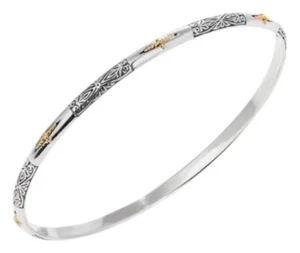 Konstantino Sterling Silber und 18K Gold Kreuz Armreif Armband BKJ213-130 - Bild 1 von 4