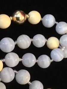 14k Beads, Natural Beads & Blue Lace Agate Necklace - Picture 1 of 8