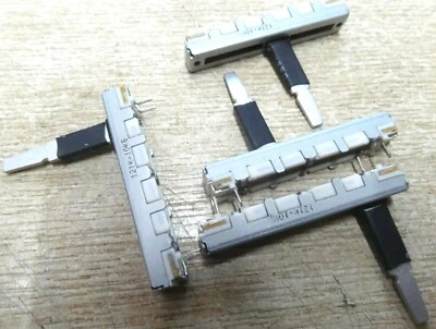 4x 10k Lin Slider Potentiometer ALPS RS301111401Z RS30111 30mm Federweg 45mm lang - Bild 1 von 4