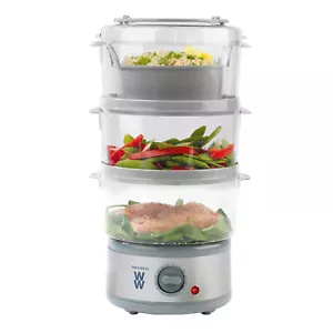 Food Steamer 7.5L Electric 3 Tier Cooker Vegetable Fish 3 Baskets 500W Progress - Picture 1 of 7