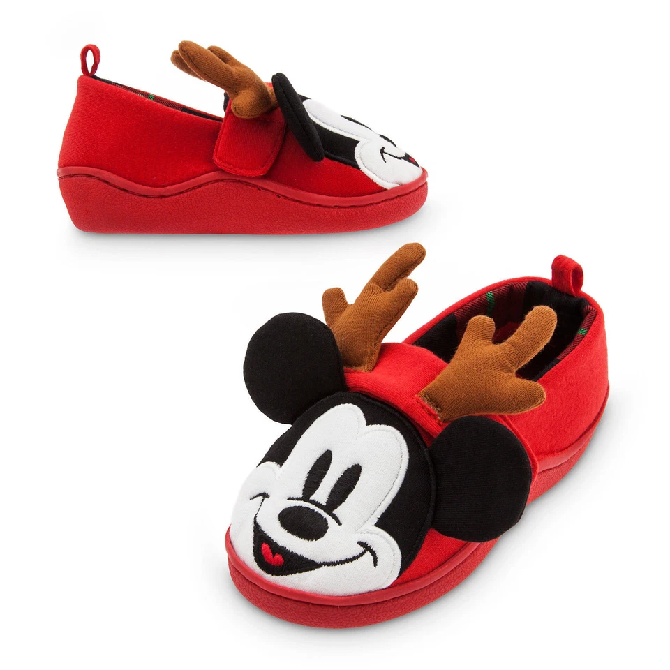 NUEVAS Zapatillas de Vacaciones Disney Store Niños Mickey Mouse Cuernos de Reno Talla 9/10  Foto 1 de 1