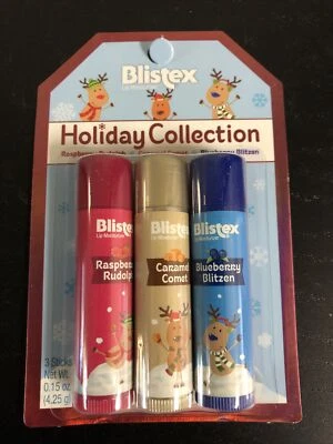 Blistex Holiday Collection, Rudolph, Comet, Blitzen - 3 palos (NUEVO) Foto 1 de 4