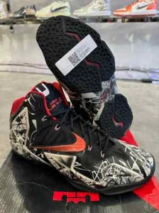 Used Nike LeBron 11 Graffiti 626374-100 Size 11.5 SHIPS FAST - Picture 1 of 6