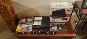 Sony PlayStation 3 - Slim 160GB Black Home Console + 6 Games - Picture 1 of 12