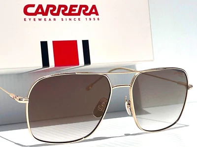 NEW CARRERA Shiny Gold 58mm Pilot Gradient Bronze Lens Sunglass 247/S JG Gold - Image 1 of 4