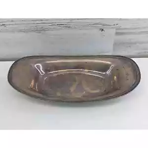 Silver Plated Ribbed Edge Bread Tray Serving Plate 12x6.25 Inches - Picture 1 of 14