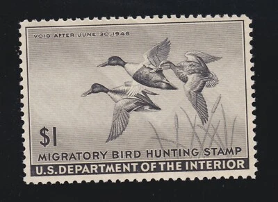 US RW12 $1 Duck Hunting Mint Single VF-XF OG NH SCV $100 - Image 1 of 2