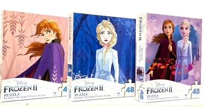 Disney Frozen 2 Princesses Anna and Elsa 48 Piece Puzzles (Set of 3 Puzzles) - Image 1 of 4
