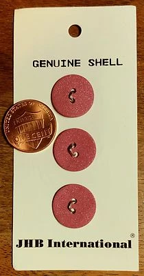 3 JHB Muted Rose Pink Shell MOP Buttons Glittery Coating 15mm Almost 5/8" # 8506 - Image 1 of 2