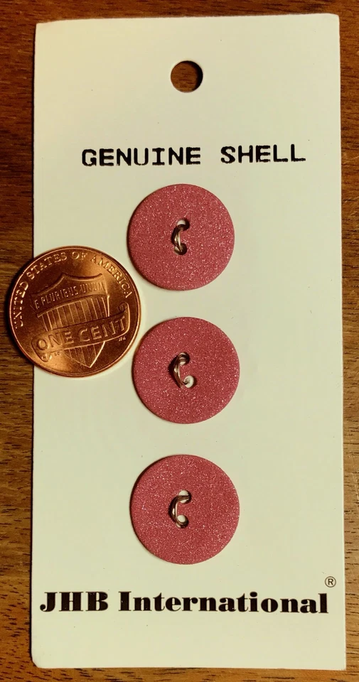 3 JHB Muted Rose Pink Shell MOP Buttons Glittery Coating 15mm Almost 5/8" # 8506 - Image 1 of 2