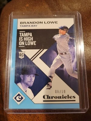 2019 Panini Chronicles Light Blue /10 Brandon Lowe #39 Rookie - Image 1 of 2