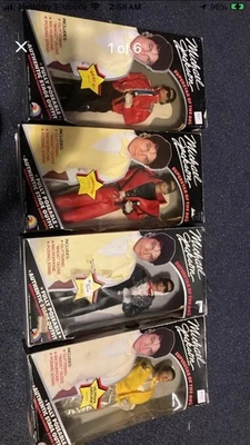 "Figuras de acción Michael Jackson raras de 12"" con accesorios 4 muñecas nuevas en paquete" Foto 1 de 4