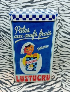 C2/ LUSTUCRU FRISCHE EIERPASTETEN METALLDOSE BLAUES SCHACHBRETT SEHR GUTER ZUSTAND 2 VERFÜGBAR - Bild 1 von 8