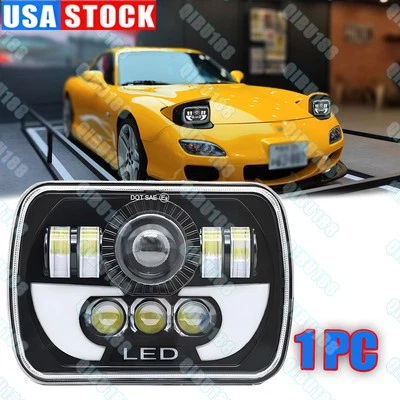 Faro LED 7x6" negro bombilla H4 para camionetas Mazda B2200 B2600 RX-7 HI/LO Foto 1 de 4